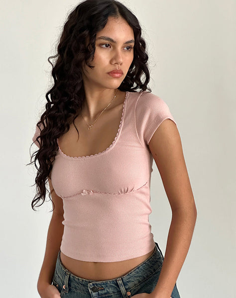 Image of Rada Top in Rib Pink Lady