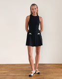 image of Radeta Mini Dress in Black with Ivory Bows