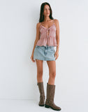 Image of Raeya Tie Front Cami Top in Chiffon Pink