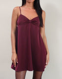 Image of Rafaila Mini Slip Dress in Satin Burgundy