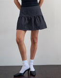 Image of Raffita Mini Skirt in Black Denim Chambray