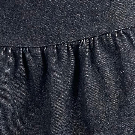 Raffita Mini Skirt in Black Denim Chambray