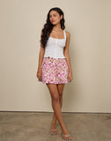 Image of Raffita Mini Skirt in Blossom Floral Pink