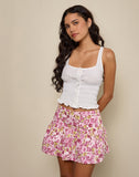Image of Raffita Mini Skirt in Blossom Floral Pink
