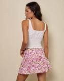 Image of Raffita Mini Skirt in Blossom Floral Pink