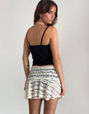 Image of Ragna Unlined Mini Skirt in Ivory Lace