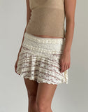 Image of Ragna Unlined Mini Skirt in Ivory Lace