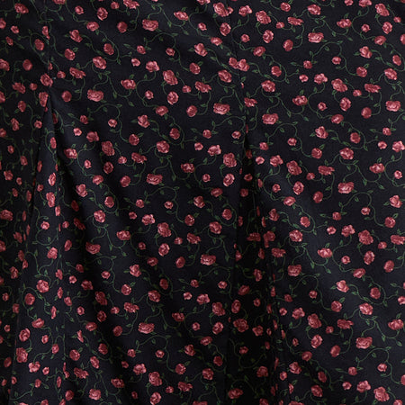 Rahyu Midi Skirt in Dark Pink Rose Black