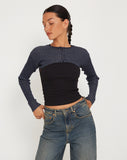 Image of Raina Shrug Top in Navy