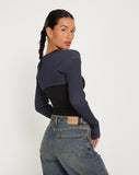 Image of Raina Shrug Top in Navy