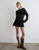 Image of Rajiya Open Weave Jumper in Black