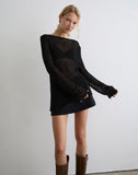 Image of Rajiya Open Weave Jumper in Black