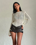 Image of Rajiya Open Weave Jumper in Ivory