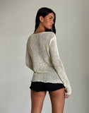 Image of Rajiya Open Weave Jumper in Ivory