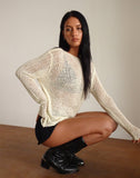 Image of Rajiya Open Weave Jumper in Ivory