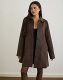 Image of Rakai Pea Coat in Chocolate Wool