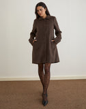 Image of Rakai Pea Coat in Chocolate Wool