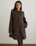 Image of Rakai Pea Coat in Chocolate Wool