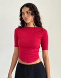 Image of Ralda Curved Jersey Tee in Adrenaline Red