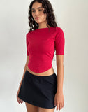 Image of Ralda Curved Jersey Tee in Adrenaline Red