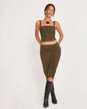 Image of Tya Midi Skirt in Mesh Dark Olive