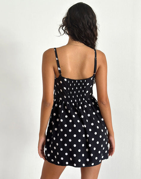 Image of Ramana Mini Dress in 80s Polka Black