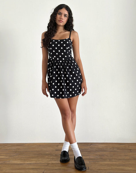 Image of Ramana Mini Dress in 80s Polka Black