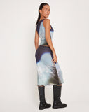 Image of Rujha Midi Skirt in Abstract Landscape Collage