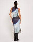 Image of Rujha Midi Skirt in Abstract Landscape Collage