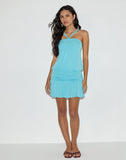 Image of Ramira Drop Waist Dress in Cupro Aqua