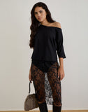 Image of Ramona Midi Skirt in Sequin Lace Black