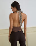 Image of Rania Top in Chiffon Wild Animal Align Brown
