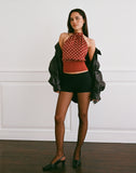Image of Rania Backless Top in Polka Burnt Red