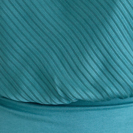 Rania Backless Top in Stripe Satin Teal