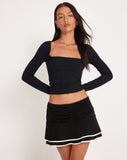 Image of Ranta Mini Skirt in Black with Ivory Binding