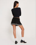 Image of Ranta Mini Skirt in Black with Ivory Binding