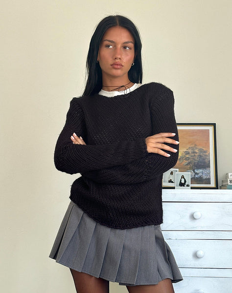 Image of Ranvir Knitted Jumper in Black