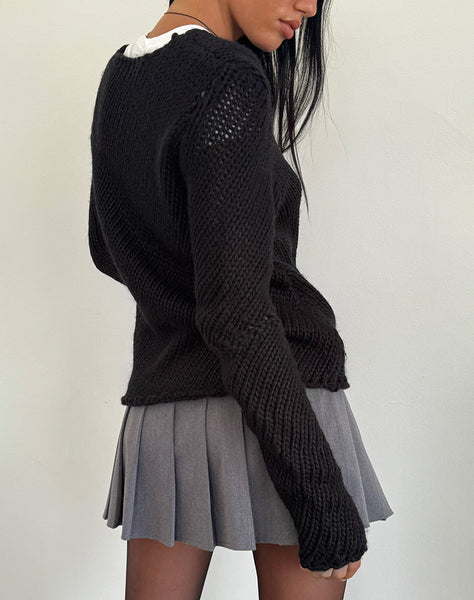 Image of Ranvir Knitted Jumper in Black