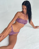 Image of Farida Bikini Bottom in Purple Irregular Polka