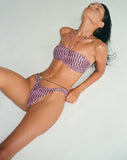 Image of Raqui Bikini Top in Purple Irregular Polka