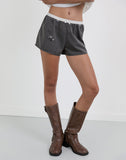 Image of Rata Shorts in Floral Embroidered Charcoal