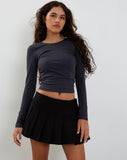 Image of Ratmi Long Sleeve Open Back Top in Ocean Storm