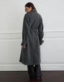 Image of Ravari Belted Trench Coat in Charcoal Check