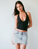 Image of Raw Mini Skirt Pockets in 80's Light Blue