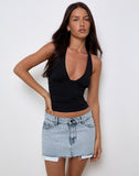 Image of Raw Mini Skirt Pockets in 80's Light Blue