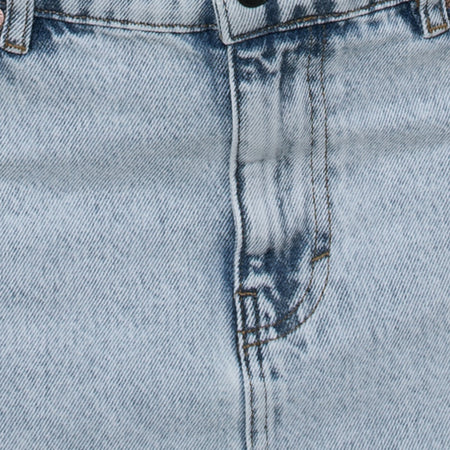 Raw Mini Skirt Pockets in 80's Light Blue