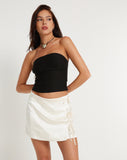 Image of Raykoz Mini Skirt in Satin Ivory