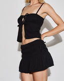 Image of Rikako Shirred Mini Skirt in Black