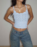 Image of Reagan Pointelle Knit Cami Top in Baby Blue