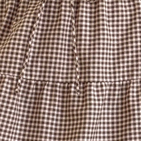 Reef Midi Skirt in Mini Gingham Brown